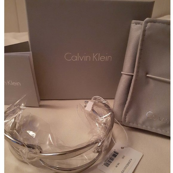 NWT Calvin Klein Silver Bracelet, with gift bag and box, NEW - Picture 1 of 5